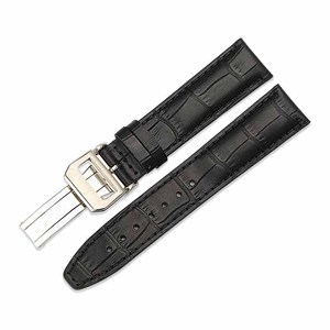 Sweatproof impermeable negro de grano superior de cuero reloj banda/correa de 22mm - Product Image 1