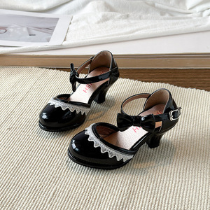 Sandali da <span class=keywords><strong>bambina</strong></span> 2026 Primavera/Estate Nuovo Stile <span class=keywords><strong>con</strong></span> Lacci <span class=keywords><strong>Scarpe</strong></span> in Pelle <span class=keywords><strong>con</strong></span> <span class=keywords><strong>Tacco</strong></span> Alto da Ragazza Moda Colore Unito <span class=keywords><strong>Scarpe</strong></span> da Ballo per Performance - Product Image 3