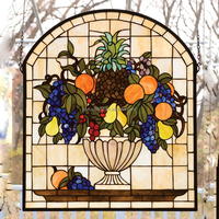 Panel Decorativo de Vidrio Artístico Teñido Personalizado al por Mayor, 50*80CM, Diseño de Frutas, Estilo Europeo, Grosor Sólido de 5mm