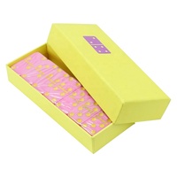 Jeu de dominos professionnel personnalisé rose double six avec points jaunes, 28 pièces avec boîte en papier couleur, jeu de dominos 4006 pour jeu de table