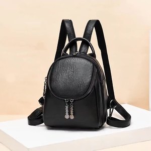 New Trendy <b>Large</b>-capacity Shoulder Bag Solid Color Multi-function Ladies Bag Zipper <b>Backpack</b> for Women - Product Image 1