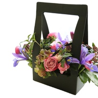 Panier en papier pour fleurs, boîte à fleurs portable, matériel d'emballage pour bouquets de fleuristes, carton imperméable pour arrangements floraux, transport de fleurs