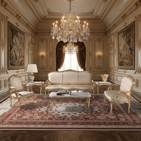 Canapé beige en bois sculpté de style baroque français, personnalisé, pour villa royale, avec feuilles dorées, style victorien, antique, dernière collection