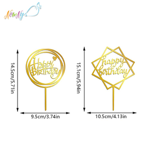 Decorazioni per Torte Non Commestibili Confezionate Singolarmente Riutilizzabili Topper per Torte di <span class=keywords><strong>Compleanno</strong></span> in Acrilico Vendita all'Ingrosso - Product Image 2