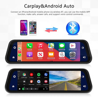 Rétroviseur Tactile IPS de 9,66 Pouces à Double Objectif Carplay Enregistreur Dashcam Diffusion d'Image de Recul pour Boîte Noire