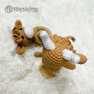 Hilo hecho a mano de punto dinosaurio Amigurumi <span class=keywords><strong>Bebe</strong></span> vaca ganado Safari animales para Recién Nacido Baby Shower regalos - Product Image 4