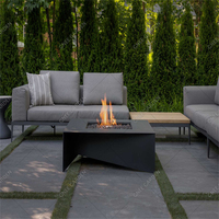 Table de foyer de luxe irrégulière en acier Corten, à gaz/bois, pour cuisson extérieure, décoration de jardin, portable et autoportante, pour poker