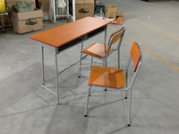 Meubles scolaires doubles de haute qualité au design traditionnel en bois, confortables pour la maison, le bureau et la salle de classe