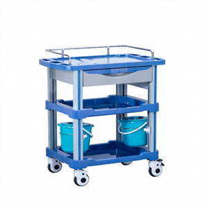 पोर्टेबल प्रथम सहायता गाड़ी टिकाऊ हल्के अस्पताल चिकित्सा उपचार गाड़ी 4 अरकों प्लास्टिक एब्स सामग्री बहु-कार्य के साथ - Product Image 1