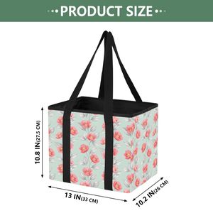 Nueva Bolsa de Compras Aislada con Estampado Floral Personalizado, Bolsa Reutilizable para Supermercado, Bolsa Térmica para el Mercado, Viajes y Organizador de Auto - Product Image 2