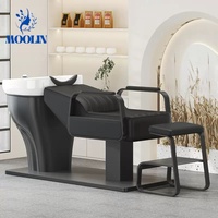 MOOLIN Meilleure Vente Fauteuil de Lavage Capillaire avec Massage et Spa, Lit de Lavage, Unité de Lavage Dorsal avec Bassin et Évier