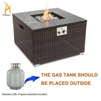 Table de foyer au gaz propane en rotin tressé 40000 BTU, design autoportant écologique, certifiée ETL/CE, garantie 1 an, sans fumée