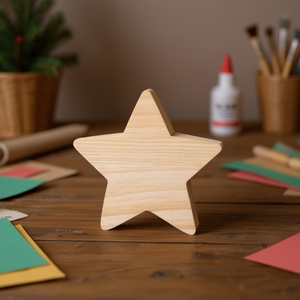 Base a Stella in Legno Ilan 12cm Spessore 5mm per Decorazioni Artigianali - Product Image 2