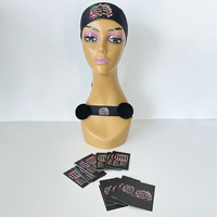 Ensemble d'emballage pour cheveux avec logo personnalisé, bande élastique, sac en papier réversible, bonnet en satin, foulard en satin