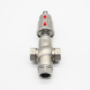 Van điều khiển góc bằng thép không gỉ 3 chiều với van điện từ chủ đề bên trong cho phương tiện truyền thông khí nước - Product Image 4