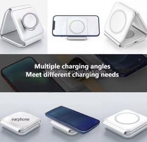 15W Wireless Charger <b>Stand</b> With Magnetic Charging Holder for Watch Earphone Universal Folding Wireless Charging Dock - Product Image 6
