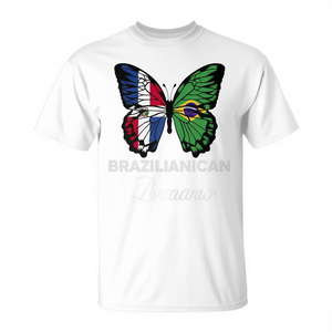 Camiseta Unisex de Manga Corta con Cuello Redondo, Estampado Digital, para Actividades Promocionales, Estilo Brazilian American Beauty Brasil Dominican - Product Image 2