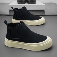 Chaussures décontractées à enfiler pour hommes, nouvelles baskets polyvalentes rehaussantes, semelle souple antidérapante, noires, tendance