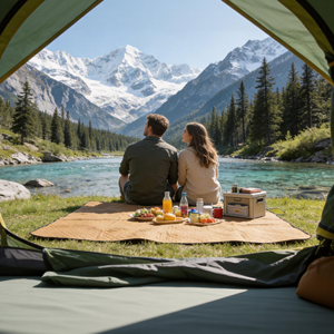 Portable <b>Waterproof</b> Picnic Blanket Foldable Outdoor Camping Mat With Ultrasonic Quilting for Hiking Beach Travel Family Picnics - Product Image 3