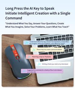 เมาส์ OEM AI Voice Mouse สามโหมด 2.4G/บลูทูธ 5.0 รอ<span class=keywords><strong>ง</strong></span>รับการพิมพ์ด้วยเสียง แปลภาษาได้มากกว่า 130 ภาษา 6000 DPI ขายส่งจากโรง<span class=keywords><strong>ง</strong></span>านโดยตรง - Product Image 4