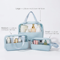 Sac de maquillage à fermeture éclair en PVC avec logo imprimé personnalisé, étanche, transparent, grande capacité, sac de voyage pour organiser les cosmétiques