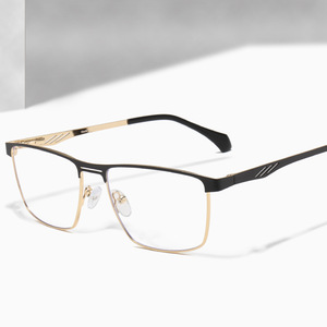 Marcos de especificaciones de moda para hombres Anti azul claro marrón ceja aleación de oro marco cuadrado elasticidad bisagra Monturas Para Gafas - Product Image 1