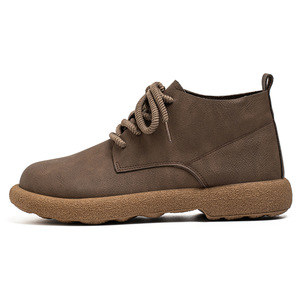 Chaussures en cuir souple pour hommes, petites chaussures en cuir, bottes hautes d'hiver, nouvelle collection, taille plus 46, chaussures décontractées antidérapantes pour hommes - Product Image 2