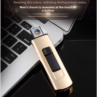 Briquet électronique USB rechargeable en plastique, directement de l'usine, cadeau promotionnel personnalisé avec logo, coupe-vent