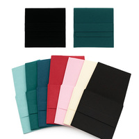 Pochette d'emballage pour bijoux en velours lavable, personnalisable avec logo HongFa, 8x8cm, carrée, pliable, pour rangement de bagues et boucles d'oreilles