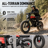 Sepeda Gunung Listrik Gaya Vintage Rangka Aluminium Alloy Sistem Peredam Kejut Rem Hidrolik Ban Lebar untuk Perjalanan Kota dan Offroad