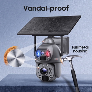 Sectec 20x Zoom 6MP 3K ống kính kép báo động PTZ 10W panel năng lượng mặt trời Máy ảnh 4G Sim thẻ kim loại IP67 không thấm nước hệ thống an ninh máy ảnh - Product Image 4
