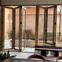 Cuisine commerciale balcon bureau cloison moderne porte pliante robuste en alliage d'aluminium verre trempé hôtel sous-sol Hall