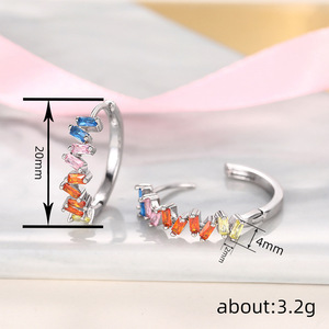 ต่างหูสีสันสดใสสำหรับผู้หญิง สไตล์หวาน ใส่ได้ทุกวัน เครื่องประดับหู - Product Image 4