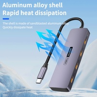 Hub USB3.2 Gen2 Type-C 4 ports en alliage d'aluminium de haute qualité avec vitesse de 10 Go, accessoire informatique quatre-en-un en stock