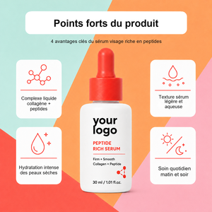 Sérum nourrissant intense ODM/OEM pour peaux sèches, lisse les rides, absorption rapide, non collant, exosomes, collagène, peptide, sérum pour le visage - Product Image 5