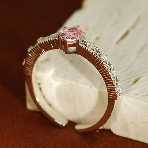 Anillo de crecimiento de laboratorio de piedras preciosas de Plata de Ley 925 <span class=keywords><strong>Morgan</strong></span> Pink, diseño elegante de princesa para boda, ropa informal diaria - Product Image 3