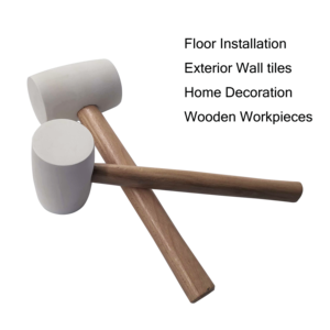 Martillo de Goma Blanco con Mango de Madera para Uso Industrial, 360 mm, Empuñadura Recta, OEM, Entrega Rápida, para Instalación de Pisos en el Hogar - Product Image 5