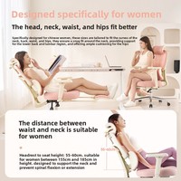 Chaise de bureau ergonomique rose pour filles, avec siège rehausseur de hanches, confortable pour de longues heures de travail sur ordinateur