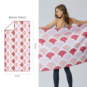 ผ้าขนหนูชายหาดขนาดใหญ่พิเศษ ผลิตจากผ้าฝ้ายเวลัวร์ 100% เป็นมิตรต่อสิ่งแวดล้อม พิมพ์ลายแบบ Reactive ดีไซน์ตามสั่ง พร้อมโลโก้ OEM - Product Image 2