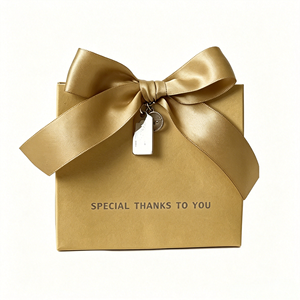 Hotsale Wholesale Premium Satin Bow Special Thanks Gift <b>Box</b> With Blank Tag For Independent Cosmetic Jewelry Brand Favor Supply - Product Image 1