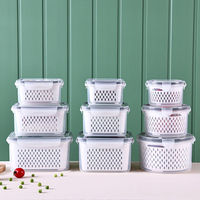 Récipient à fruits panier de vidange en plastique panier de vidange de légumes réfrigérateur organisateur bacs avec couvercles