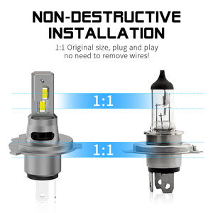 Новая автомобильная светодиодная фара H4, 66 Вт, 4000 лм, дальний/ближний свет, Встроенная мини-фара, лампа Plug-and-Play, универсальная - Product Image 5