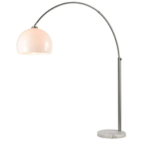 Lampadaire LED moderne à courbe arquée, base en marbre chromé, idéal pour le salon - Vente chaude