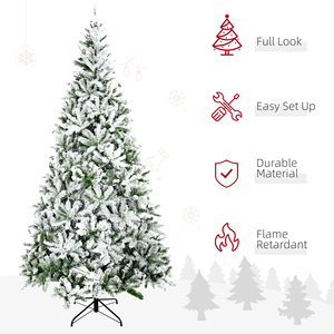 <span class=keywords><strong>HOMCOM</strong></span> <span class=keywords><strong>Sapin</strong></span> <span class=keywords><strong>de</strong></span> <span class=keywords><strong>Noël</strong></span> artificiel floqué <span class=keywords><strong>de</strong></span> neige, 2,74 m <span class=keywords><strong>de</strong></span> haut, <span class=keywords><strong>de</strong></span> qualité supérieure, non éclairé, avec branches réalistes, vert - Product Image 6