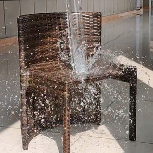 Ensemble de table et chaises en rotin pour restaurant, gain de place, mobilier de jardin, ensemble de table à manger d'extérieur - Product Image 6