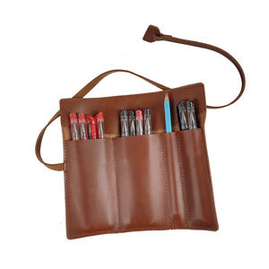 Nouveau porte-<span class=keywords><strong>crayon</strong></span> en cuir véritable <span class=keywords><strong>de</strong></span> Type rouleau haute qualité étanche Simple <span class=keywords><strong>couleur</strong></span> unie rétro stylo rideau - Product Image 1