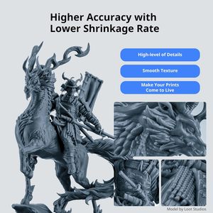 เรซิ่น Anycubic แบบคล้าย ABS 3.0 พลาสติก 1 กก. สีเทา HD วัสดุสำหรับการพิมพ์ 3 มิติ - Product Image 5