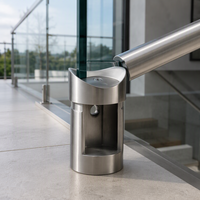 Support d'extrémité de balustrade en verre en acier inoxydable avec selle pour tube à fente unique 24x24mm, accessoire pour balcon et escalier