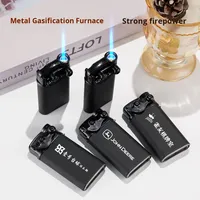 Nouvel allume-cigare coupe-vent en métal moderne avec publicité imprimée rechargeable haut de gamme en gros