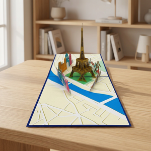 Tarjeta Pop-up de la Torre Eiffel, Superventas, Diseño Personalizado, Estilo Hecho a Mano, Manualidades de Papel, Regalo de Acción de Gracias - Product Image 3